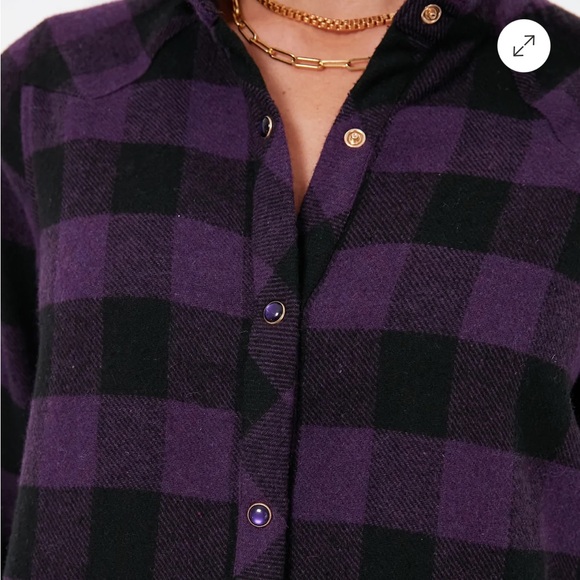 TUCKERNUCK Aubergine Check Parker Shacket - Picture 7 of 8